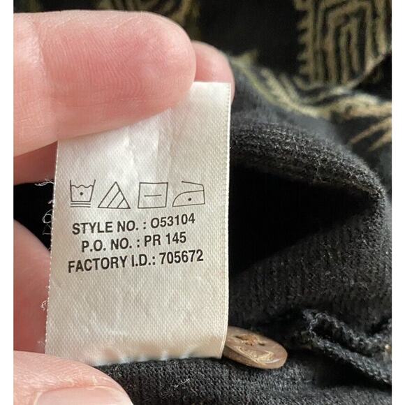 Vintage OP Ocean Pacific Black Hawaiian Polo Shirt Large - Picture 5 of 6